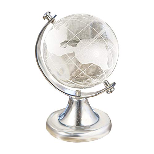 Mapa del mundo del globo, bola de cristal Bolas de cristal decorativas Adorno de escritorio Decoración de la oficina en el hogar, Regalo de cumpleaños del dormitorio de Earth Globe Mini Adorno de