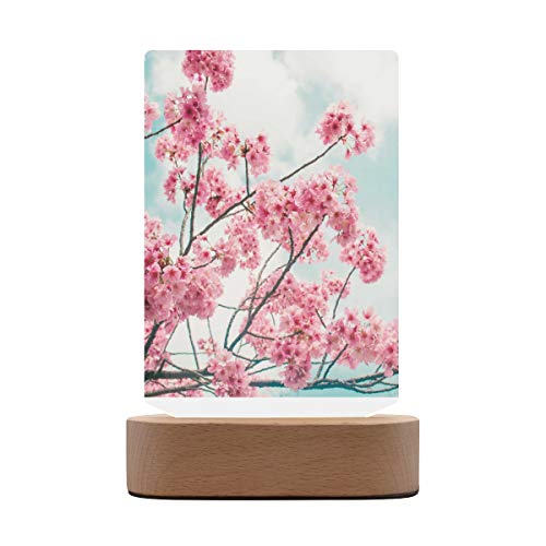 Marcos de cuadros modernos Hermosa flor de cerezo Sakura en primavera Ove Marcos de cuadros cuadrados Tablero de mesa Fotos verticales Imágenes enmarcadas para sala de estar con base de madera Pantal