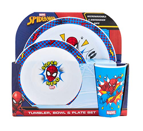 Marvel Spider-man Pop - Juego de vajilla (3 piezas, plástico)