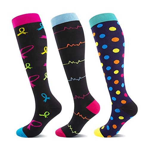 Medias de compresión para mujer, 20 – 30 mmHg, las mejores compresas coloridas ideales para deportes, viajes, vuelo, embarazo, enfermeras, cuidados médicos, correr, fitness, (color S-M) Medias de compresión para mujer, 20 – 30 mmHg, las mejores compresas coloridas ideales para deportes, viajes, vuelo, embarazo, enfermeras, cuidados médicos, correr, fitness, (color S-M)