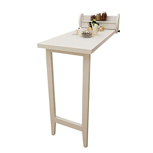 Mesa de Pared Plegable de Madera Maciza para Cocina Mesa de Comedor Plegable de Cocina Escritorio (Color: Blanco)