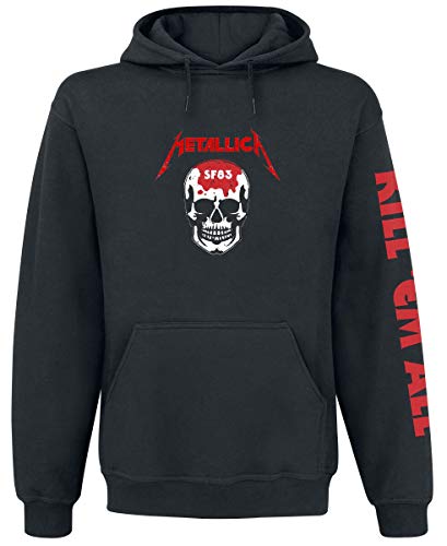 Metallica Kill 'Em All - Skull Hombre Sudadera con Capucha Negro M, 80% algodón, 20% poliéster, Regular
