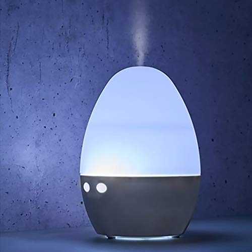 Mini humidificador de Aire Ø10x15cm para 150ml en Blanco, difusor con Cambio de Color y Cable USB, humidificador de Ambiente, ambientador