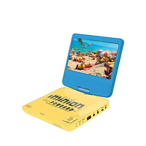 Minions GRU-Lector DVD portátil con Puerto USB y Mando, giratoria, Pantalla 17,78 cm (Lexibook DVDP6DES), 30 x 25.9 x 14 cm (