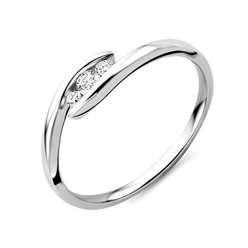 Miore - Anillo de oro blanco con diamante