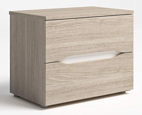 Miroytengo Mesita Noche Tur 2 cajones Color Blanco y Sable Dormitorio Moderno 54x43 cm Miroytengo Mesita Noche Tur 2 cajones Color Blanco y Sable Dormitorio Moderno 54x43 cm
