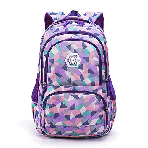 Mochilas Escolares Juveniles Poliéster Impermeable Backpack Multi-Función Gran Capacidad Mochila Púrpura