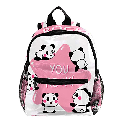 Mochilas Infantiles Panda de Roca Pequeñas Mochilas Bolsas Escolares Animales para Niñas Primaria Linda Mochila Guarderia Preescolar para 3-8 Años 25.4x10x30 CM