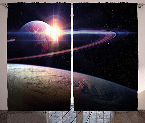 MZCYL Cortina Opaco Cortinas Ruido Reduccion Térmicas Aislantes Ojete Blackout Cortinas Tela para Cortinas 229x229cm Nave Espacial Galaxia de la atmósfera del Planeta Tierra al Atardecer en el univer MZCYL Cortina Opaco Cortinas Ruido Reduccion Térmicas Aislantes Ojete Blackout Cortinas Tela para Cortinas 229x229cm Nave Espacial Galaxia de la atmósfera del Planeta Tierra al Atardecer en el univer