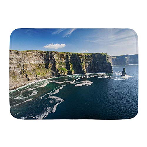N\A Alfombra de baño, atracción turística aérea del Campo de Irlanda en el Condado de Clare, Alfombrillas de Felpa para decoración de baño con Respaldo Antideslizante N\A Alfombra de baño, atracción turística aérea del Campo de Irlanda en el Condado de Clare, Alfombrillas de Felpa para decoración de baño con Respaldo Antideslizante