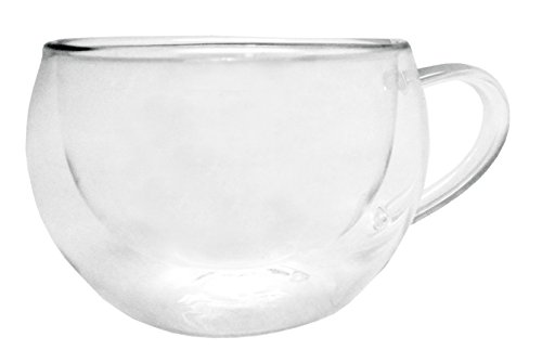 NERTHUS Taza de café de Doble Pared, Cristal, 15 x 8 x 7.5 cm, 2 Unidades