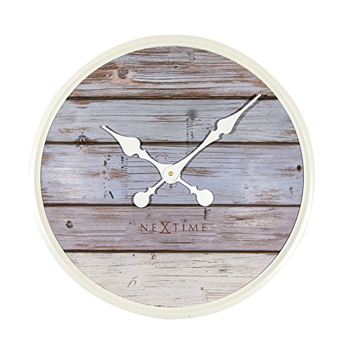 NeXtime Reloj de Pared, Madera, Gris, 50 x 6 x 50 cm