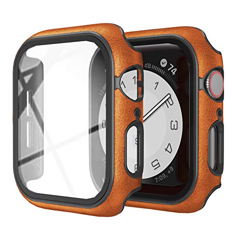 NotoCity Funda Compatible con Apple Watch Series 6/5/4 Funda Protectora Apple Watch SE 44 mm Funda Protectora de Pantalla(Marrón Claro)