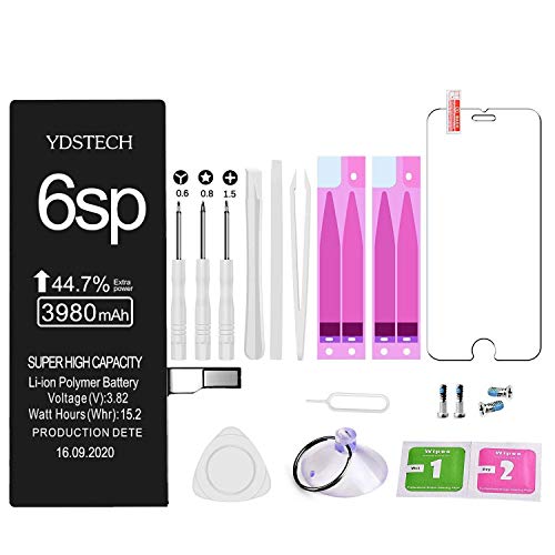 Nueva Batería iPhone 6S Plus de Alta Capacidad 3980 mAh con Kit de Herramientas de reparación,Cinta Adhesiva,Protector de Pantalla Nueva Batería iPhone 6S Plus de Alta Capacidad 3980 mAh con Kit de Herramientas de reparación,Cinta Adhesiva,Protector de Pantalla