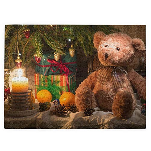 Oso de peluche y vela de regalo, 520 piezas, rompecabezas de fotos divertidos regalos creativos para niños adultos en cumpleaños Navidad Oso de peluche y vela de regalo, 520 piezas, rompecabezas de fotos divertidos regalos creativos para niños adultos en cumpleaños Navidad