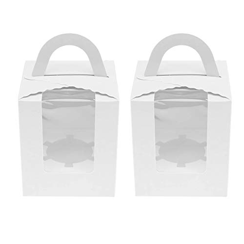 OTOTEC Cajas de regalo con ventana y asa de 9,5 x 9,5 x 11 cm, 10 unidades