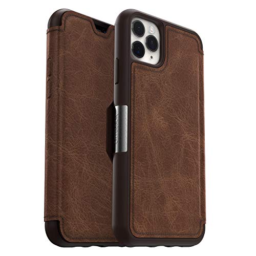 OtterBox Strada - Funda con tapa en cuero auténtico Anti caídas, fina y elegante para Apple iPhone 11 Pro Max, Marrón