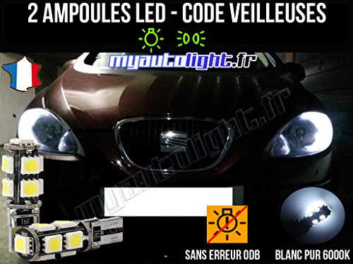 Pack de lamparillas LED de color blanco Xenon para Seat Leon 2