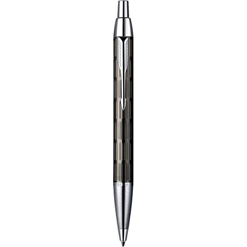Parker IM Premium - Bolígrafo de bola de punta media cromado con caja, color plateado bi-tono, con grabado