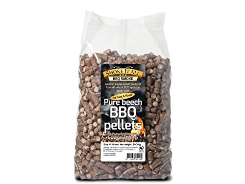 Pellets de madera para barbacoa de Smoke it all 63200, madera de haya, 3 kg, para barbacoa ohorno de ahumar Pellets de madera para barbacoa de Smoke it all 63200, madera de haya, 3 kg, para barbacoa ohorno de ahumar