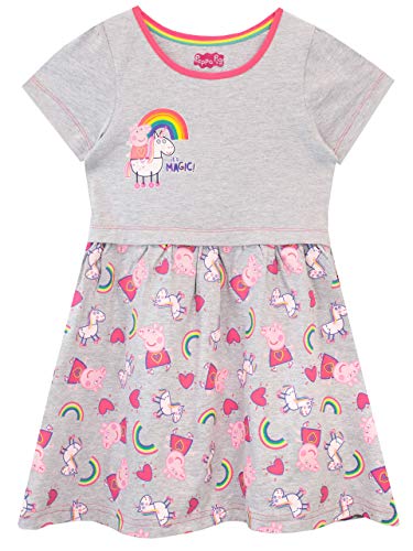 Peppa Pig Vestido para niñas Unicornios y Arco Iris Multicolor 2-3 Años