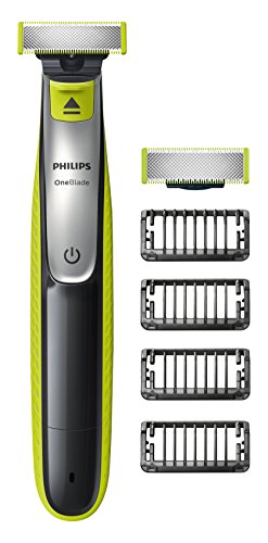 Philips OneBlade QP2530/30 - Recortador de barba, recorta, perfila y afeita, enchufe inglés (importado UK)