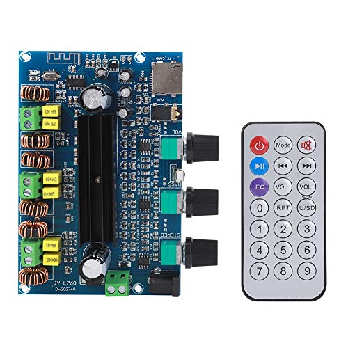 Placa amplificadora digital, módulo amplificador de volumen de 2.1 canales clase D de alta potencia DC 12-24V para decodificador de audio Bluetooth