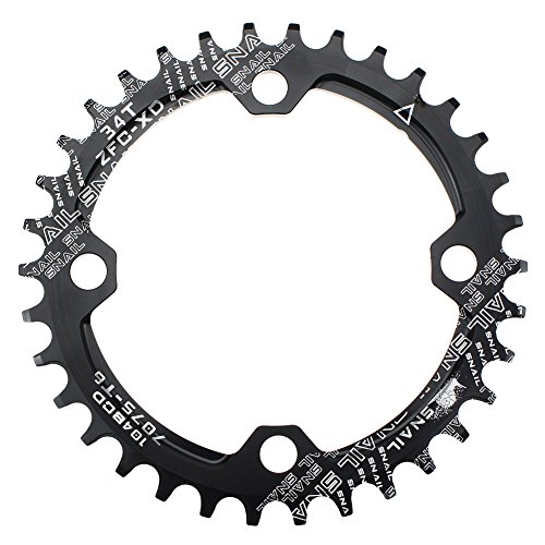 Plato para cadena única de bicicleta Fomtor de 32, 34 o 36 dientes, con BCD 104 y compatibilidad con velocidades 9, 10 y 11, de piñón fijo (redonda, negro), color 34T, tamaño 34t Plato para cadena única de bicicleta Fomtor de 32, 34 o 36 dientes, con BCD 104 y compatibilidad con velocidades 9, 10 y 11, de piñón fijo (redonda, negro), color 34T, tamaño 34t