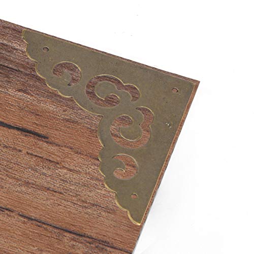 Protector de esquina 5 piezas de bronce antiguo cubierta de borde de escritorio esquina decorativa para escritorio caja de joyería caja de regalos caja de madera cubierta decorativa de(Bronze)