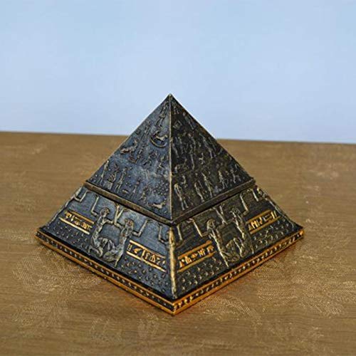 QMMD Personalidad Antiguo Egipto Khufu Pyramid Modelo Creativo Pequeño Adornos, Decoración del Hogar Artesanía Cajas de Joyas Regalos, Cremación de Mascotas Ashes Memorial Contenedor Jar Pot,Big