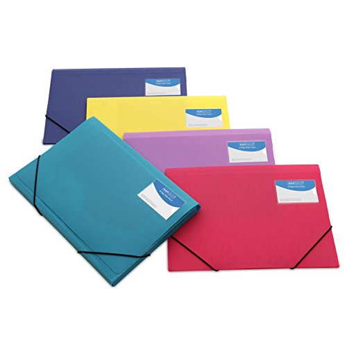 Rapesco documentos - Carpeta de tres solapas A4+, colores variados sólidos, 5 unidades