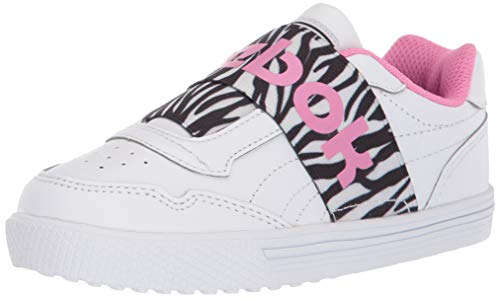 Reebok Baby-Girl's TECHQUE T Slip ON Sneaker, White/Polished Pink/Black, 3 M US Infant