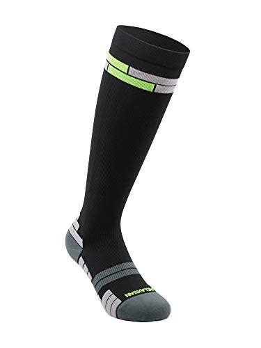 Relaxsan 800 Sport Socks (Negro/Verde, 4L) – Medias deportivas compresión graduada Fibra Dryarn rendimiento máximo