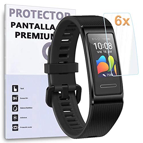 REY 6X Protector de Pantalla para Huawei Band 4 Pro - Band 3 Pro, Protección Premium (Pack de 6)