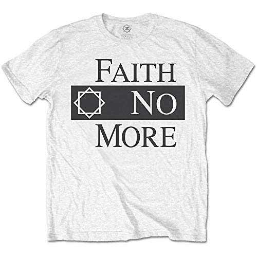 Rock Off White Faith No More Logo Oficial Camiseta para Hombre (Small)