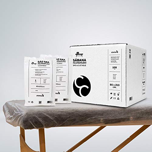 Sábana Desechable SMS Ajustable 80x210 cm (20g) | Pack de sábanas desechables para camilla | (50 uds)