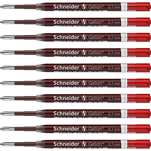 Schneider 103902 Gelion 39 - Recambio gel para bolígrafo (lote de 10 unidades), color rojo