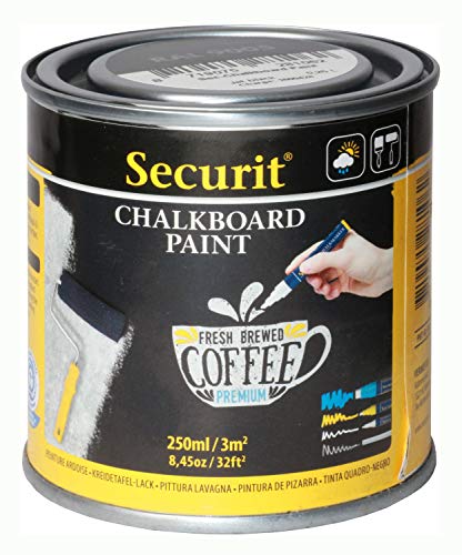 Securit – Pizarra 250 ml agua acrílico pizarra pintura para Metal/cristal/Cerámica/Plástico/madera