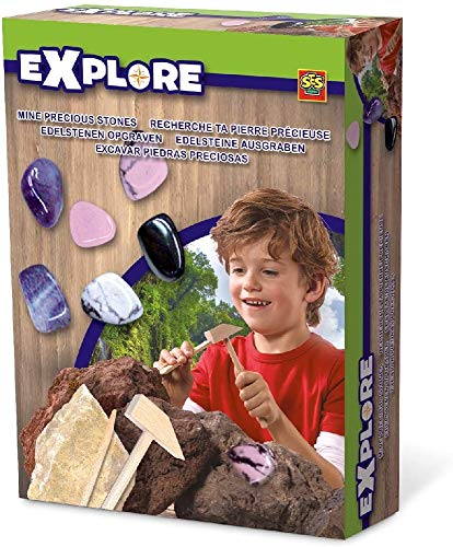 SES- Extracción de Piedras Preciosas para niños Explore, Multicolor (25021)