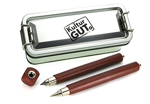 Set de regalo Officebox de color caoba con bolígrafo y minas de caoba de madera, lápiz Workman y sacapuntas, en caja plegable