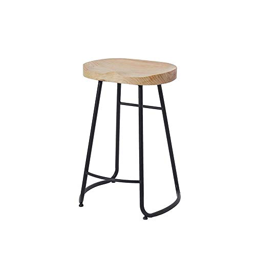 Sillas de comedor,El banco de taburete de barra alta de The Bar's Partner mide 65 cm (26 pulgadas) de alto, cojín de madera maciza con estructura de hierro, negro, para restaurantes, bares, cafeterí Sillas de comedor,El banco de taburete de barra alta de The Bar's Partner mide 65 cm (26 pulgadas) de alto, cojín de madera maciza con estructura de hierro, negro, para restaurantes, bares, cafeterí