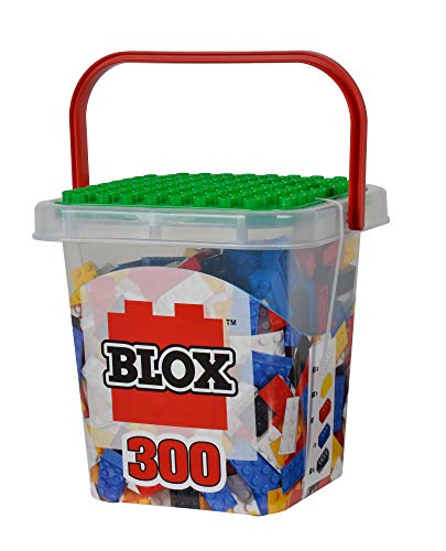 Simba – Blox – 300 Bloques de construcción para niños a Partir de 3 años, Caja de 8 Unidades con Base Totalmente Compatible, Mezcla de Colores, Negro, Rojo, Blanco, Amarillo, Azul