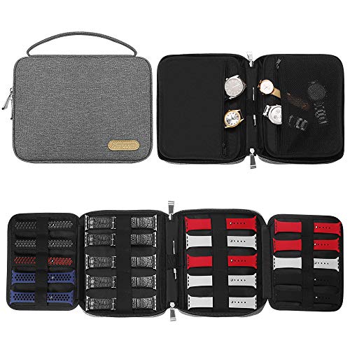 SIMBOOM Bolsa de Organizador de Correa de Reloj, Expandible Correa de Reloj de Organizador Resistente a Derrames Nylon Caja de Almacenamiento de Correa de Reloj para Banda de Reloj, Alfiler, Gris SIMBOOM Bolsa de Organizador de Correa de Reloj, Expandible Correa de Reloj de Organizador Resistente a Derrames Nylon Caja de Almacenamiento de Correa de Reloj para Banda de Reloj, Alfiler, Gris