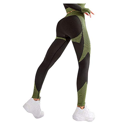 SO-buts Pantalones De Yoga para Mujer Mallas Elásticas De Cintura Alta para Correr Mallas Deportivas Mallas Deportivas para Gimnasio (Verde,M)