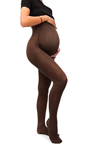 sofsy Medias Opacas de Maternidad – Ajuste súper cómodo para todas las etapas del embarazo 50 den Cappuccino 3 - Medium