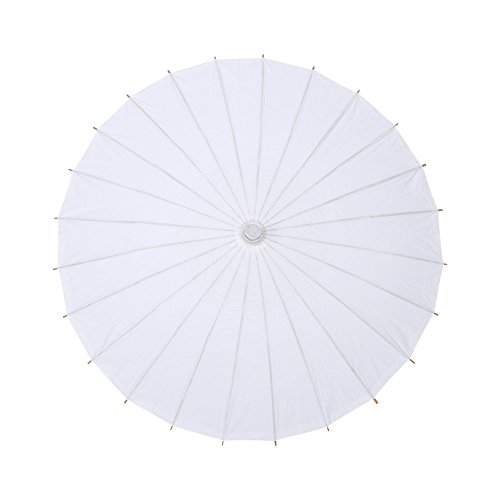 Sombrilla de papel de estilo clásico, Papel Parasol Papel blanco Paraguas para el banquete de boda Decoraciones nupciales Fotografía Exhibición de arte(Radius 42cm)
