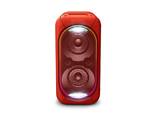 Sony GTK-XB60 - Sistema de Audio, Altavoz para Fiesta de Alta Potencia (Bluetooth, NFC, batería integrada, High Power, Efectos de luz, Wireless Party Chain, posición Vertical y Horizontal) Color Rojo