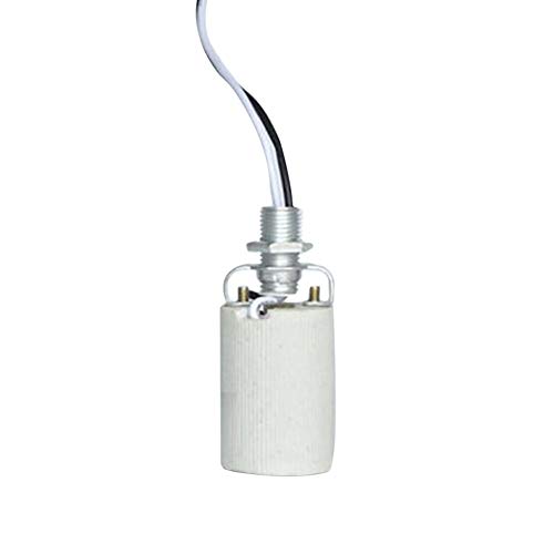 Soporte base lámpara Enchufe tornillo cerámica duradero E27 E14 Luz LED para bombilla con decoración cable Instalación fácil Adaptador uso doméstico resistente al calor redondo(E14)