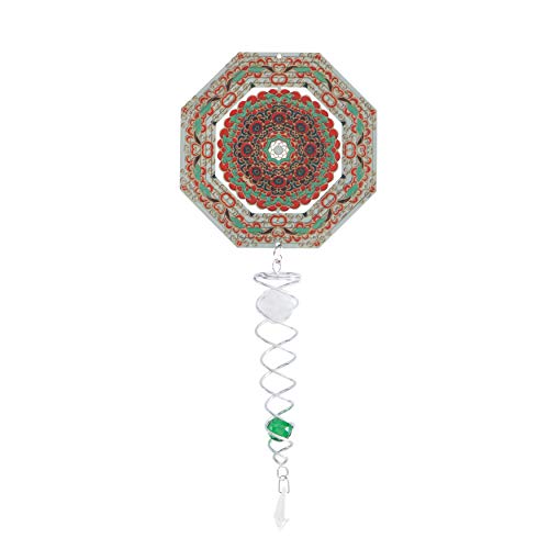 Spinart Mandala octogonal Artista Crystal Tail Wind Spinner decoración cinética para el jardín al aire libre y decoración del hogar hecha de acero inoxidable y color recubierto duradero Spinart Mandala octogonal Artista Crystal Tail Wind Spinner decoración cinética para el jardín al aire libre y decoración del hogar hecha de acero inoxidable y color recubierto duradero