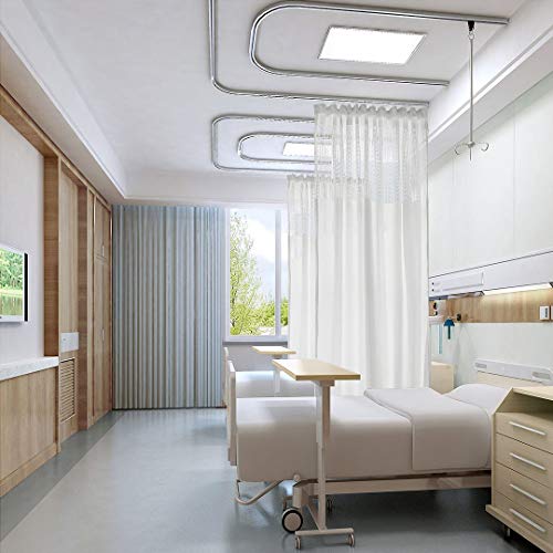 SPKTCULR Cortinas médicas Blanco Separador de habitación Superior de Malla para cubículo de privacidad con Ojal para Sala de Laboratorio de SPA clínico 244 cm A x 244 cm L 1 Panel